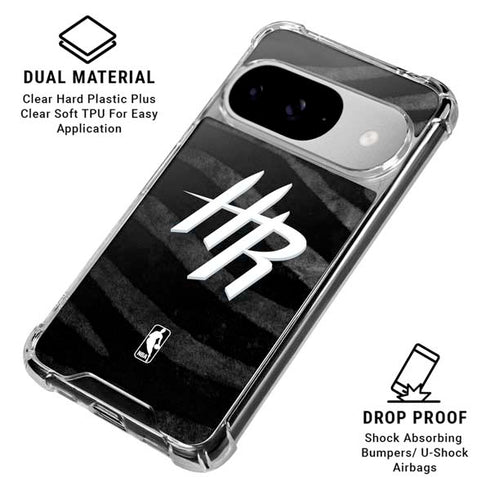 NBA Houston Rockets Black Animal Print Google Pixel 10 Clear Case